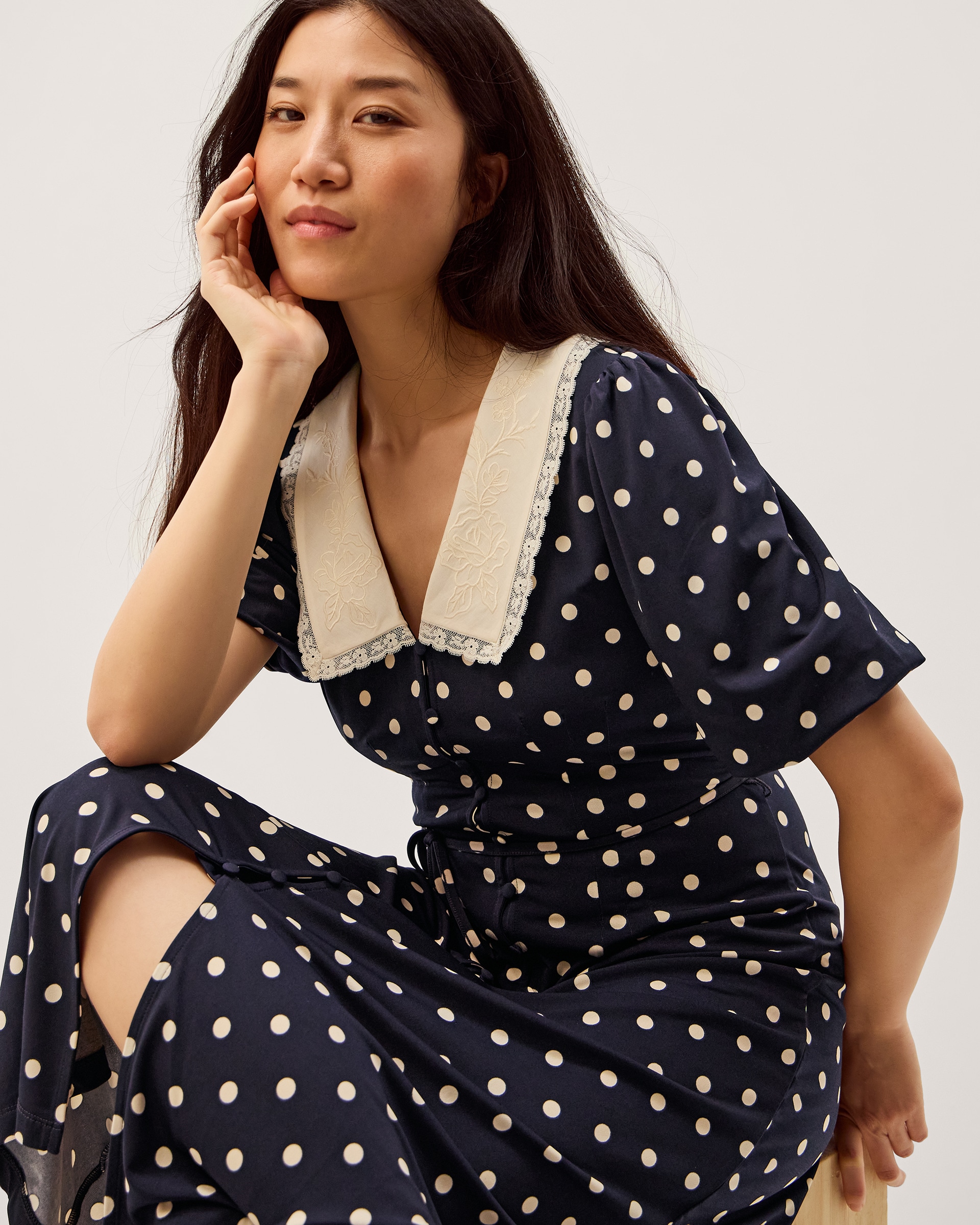 New In - Monsoon Stella Polka Dot Midi Dress