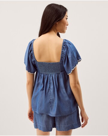 Monsoon Isla Short Sleeve Denim Top
