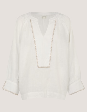 Monsoon Frida V-Neck Linen Blouse