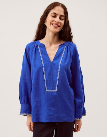 Monsoon Frida V-Neck Linen Blouse