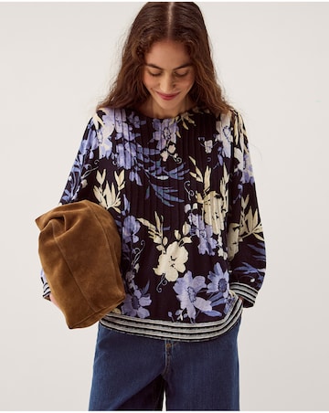 Monsoon Nicolette Floral Linen Blend Top