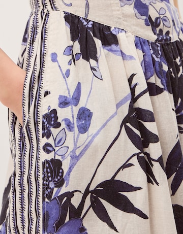 Monsoon Nicolette Linen Blend Midi Dress