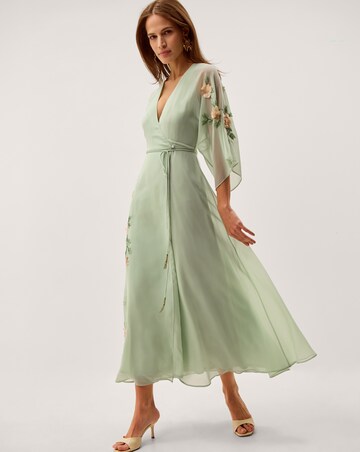 Monsoon Clara Floral Midi Wrap Dress
