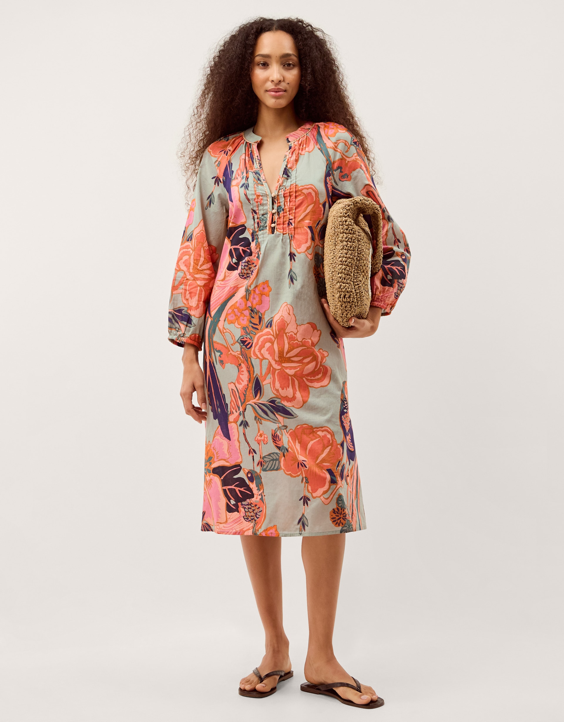 New In - Monsoon Carmen Floral Midi Tunic Dress