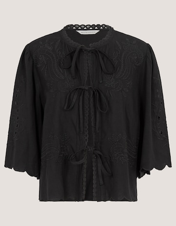 Monsoon Cindy Embroidered Tie Front Top
