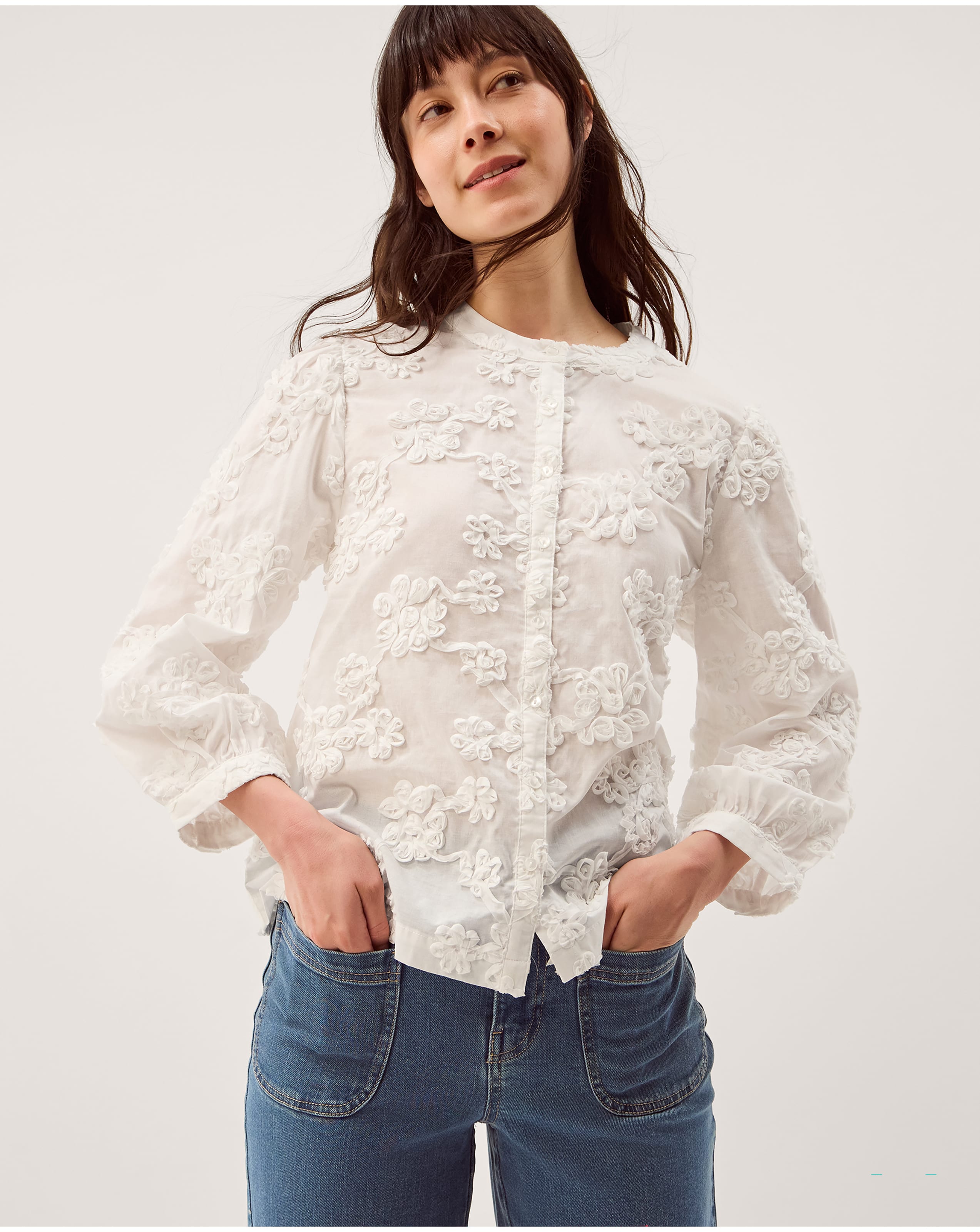 New In - Monsoon Blair Floral Embroidered Blouse