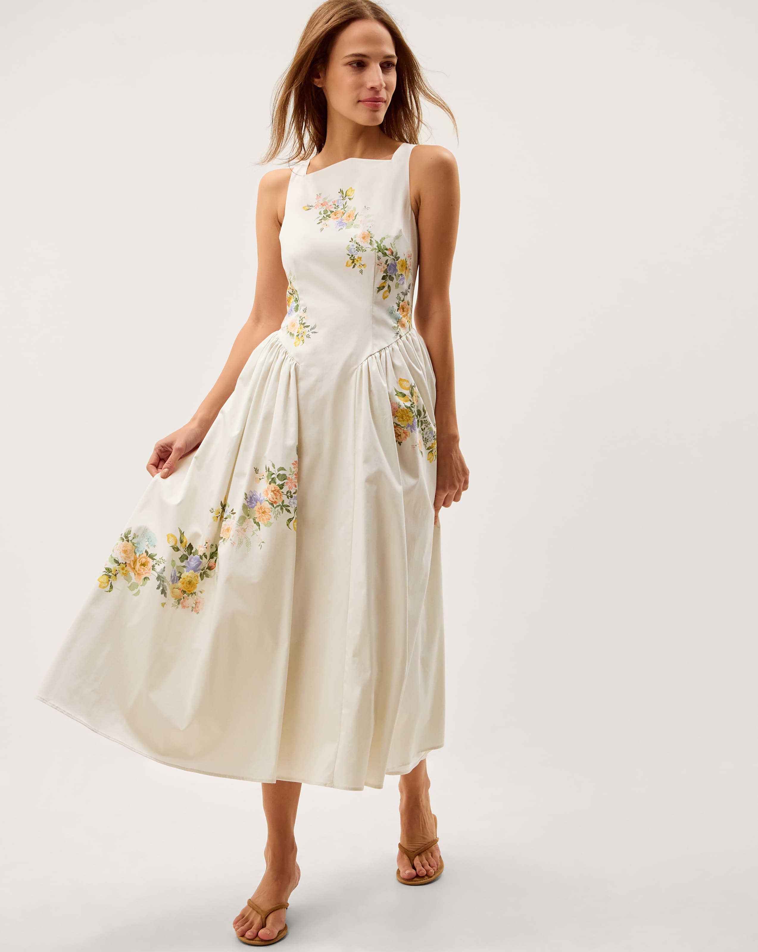 New In - Monsoon Cindy Floral Print Midi Dress