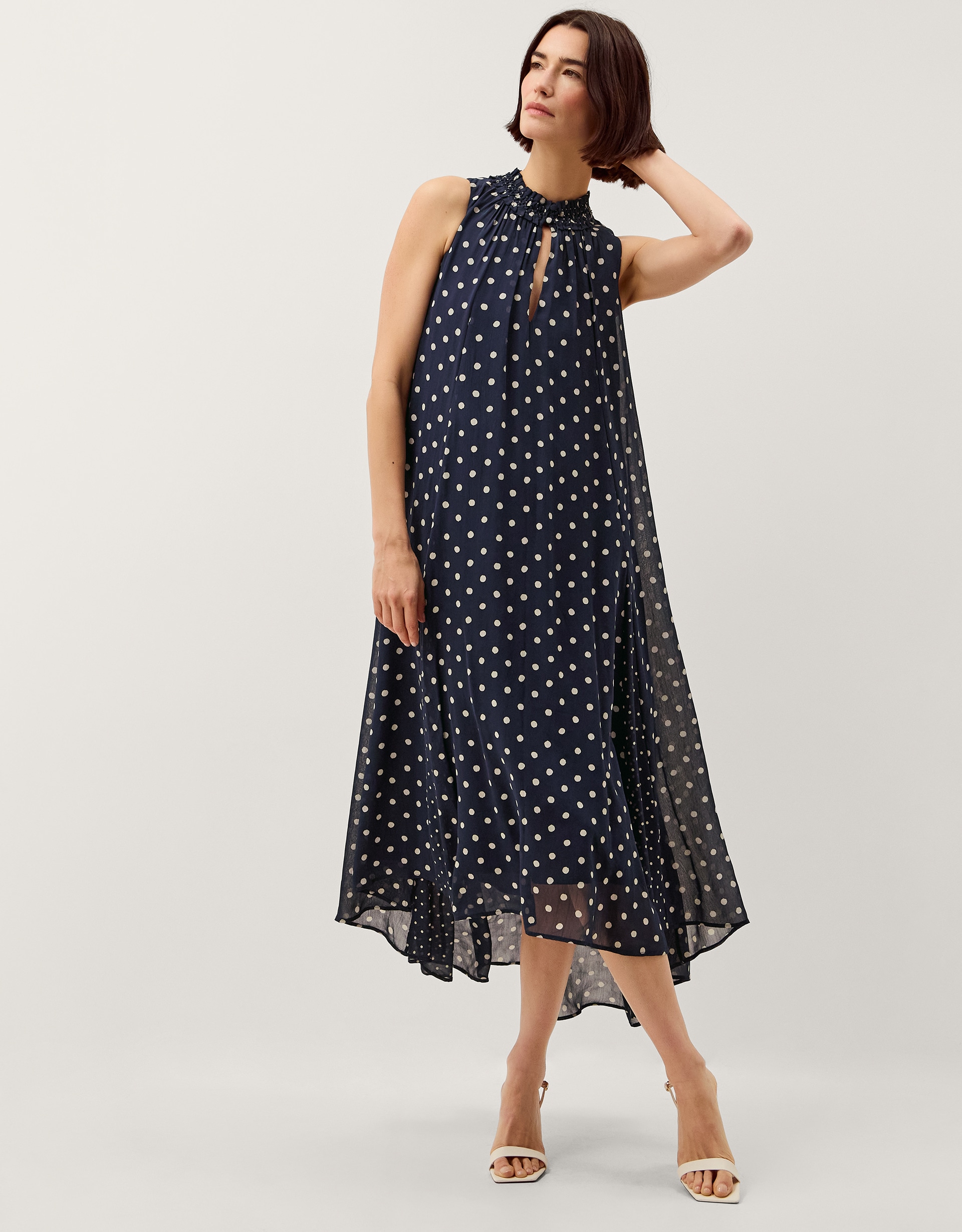 New In - Monsoon Yaz Polka Dot Midi Dress