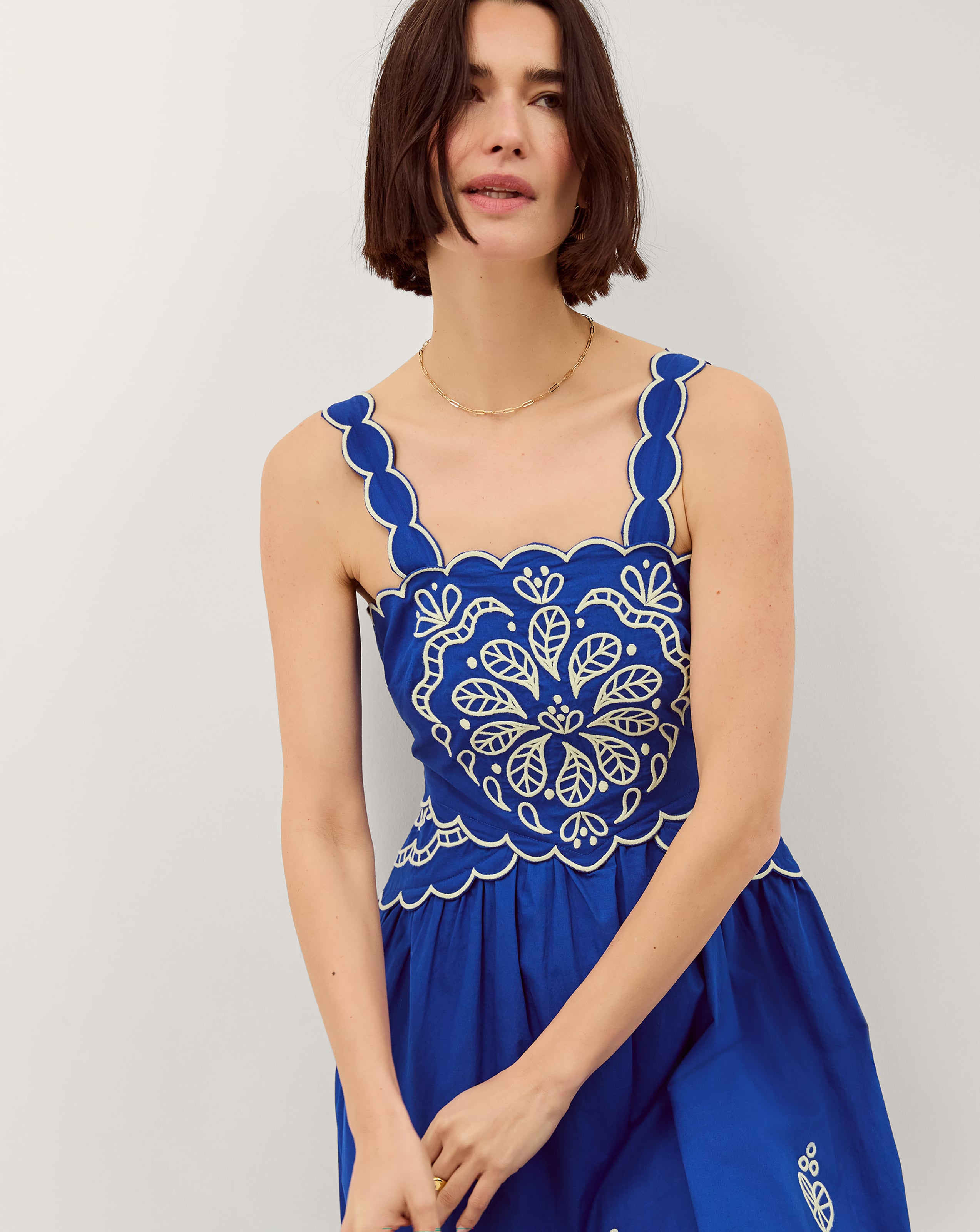 New In - Monsoon Keira Embroidered Midi Dress
