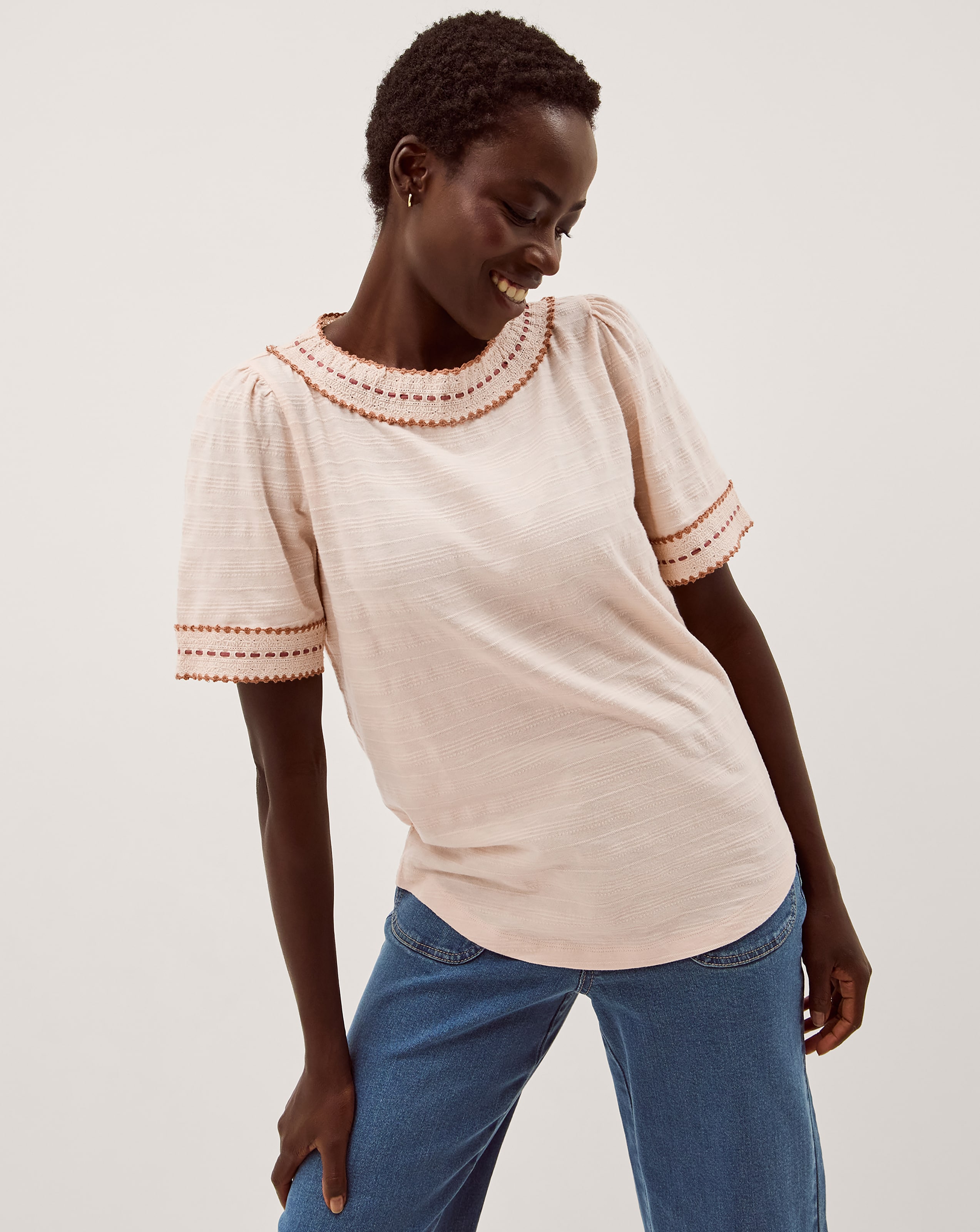 New In - Monsoon Tina Trim Jersey T-Shirt