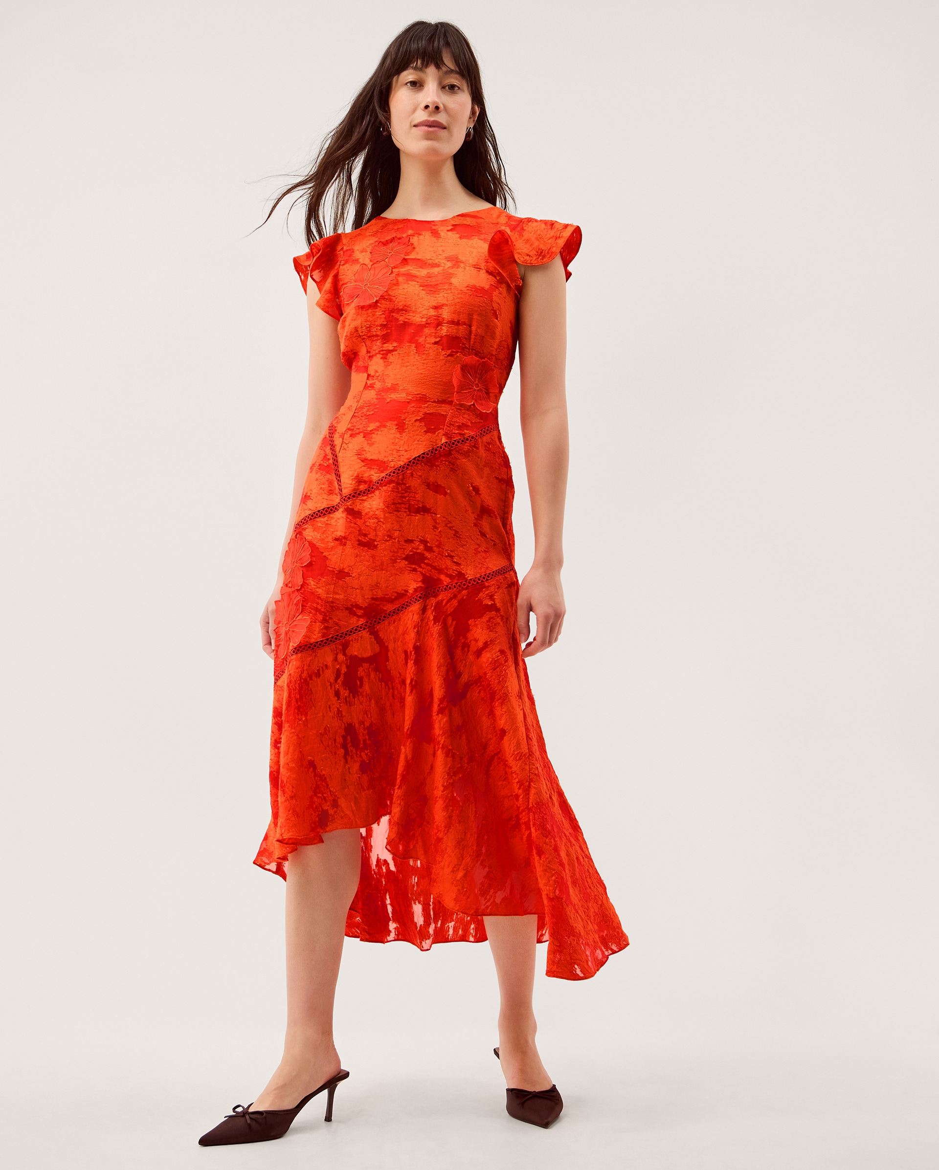 New In - Monsoon Josie Jacquard Floral Midi Dress