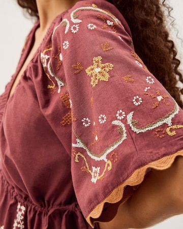 Monsoon Greta Embroidered Midi Dress