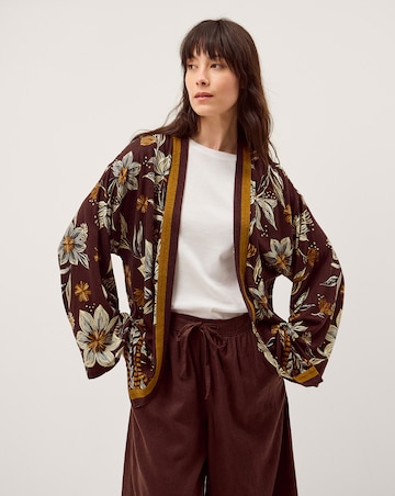 Monsoon Esther Floral Linen Blend Jacket