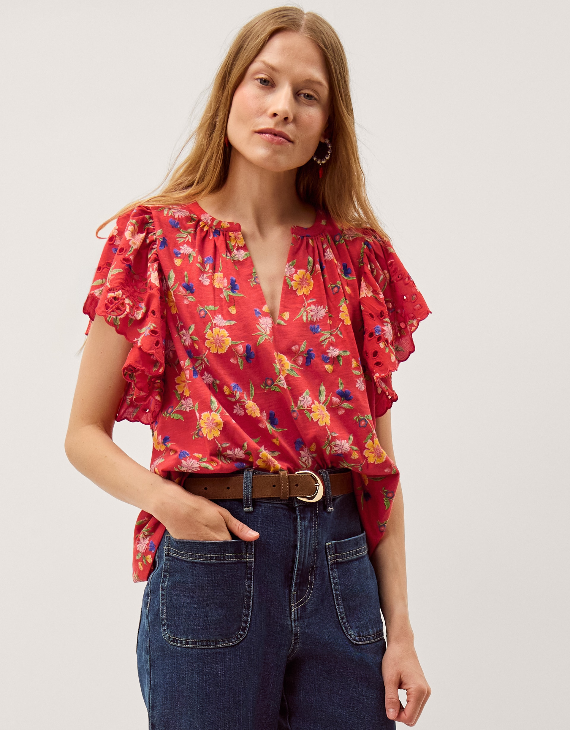 New In - Monsoon Libby Floral Print Jersey Top