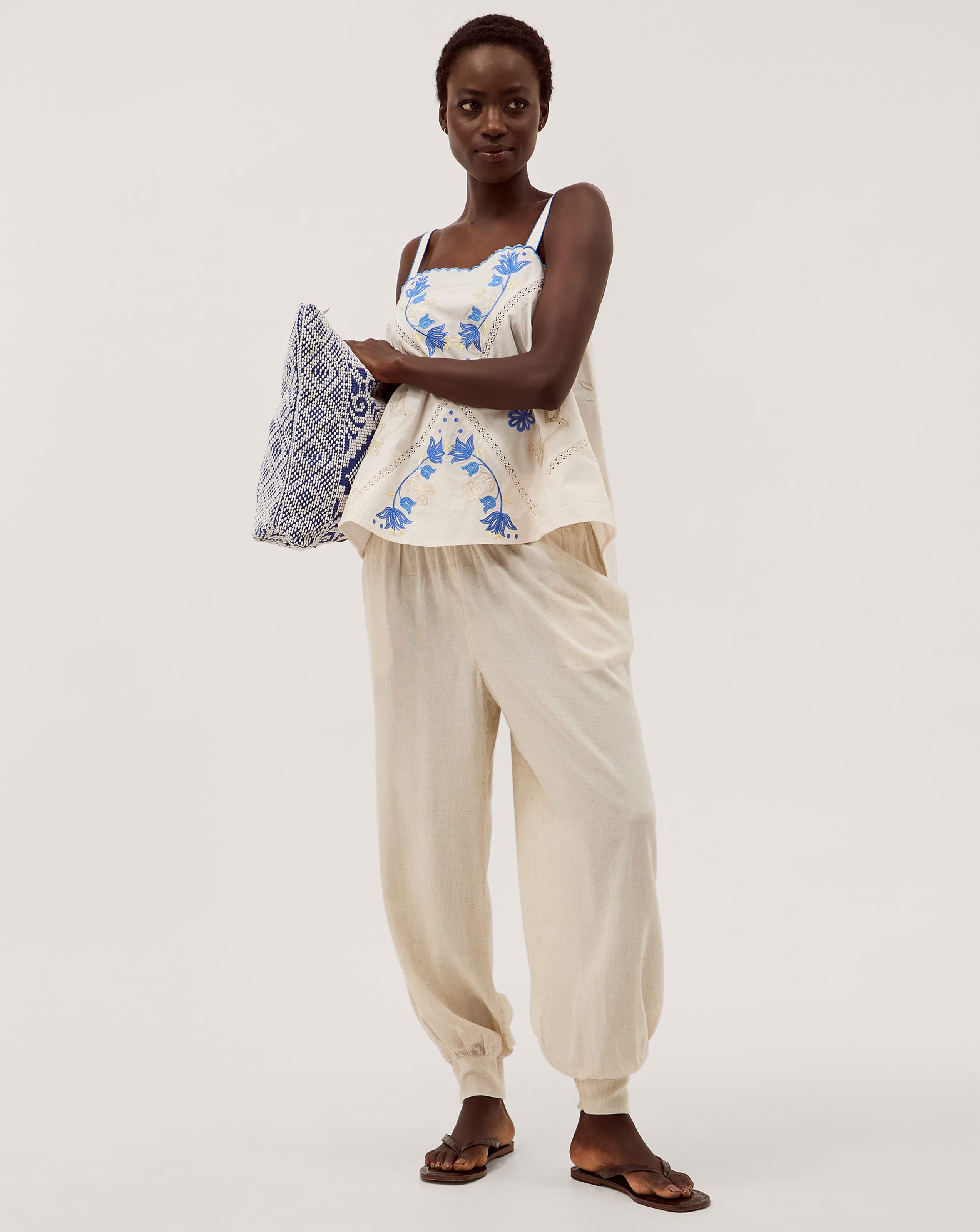 New In - Monsoon Reese Linen Blend Harem Trousers