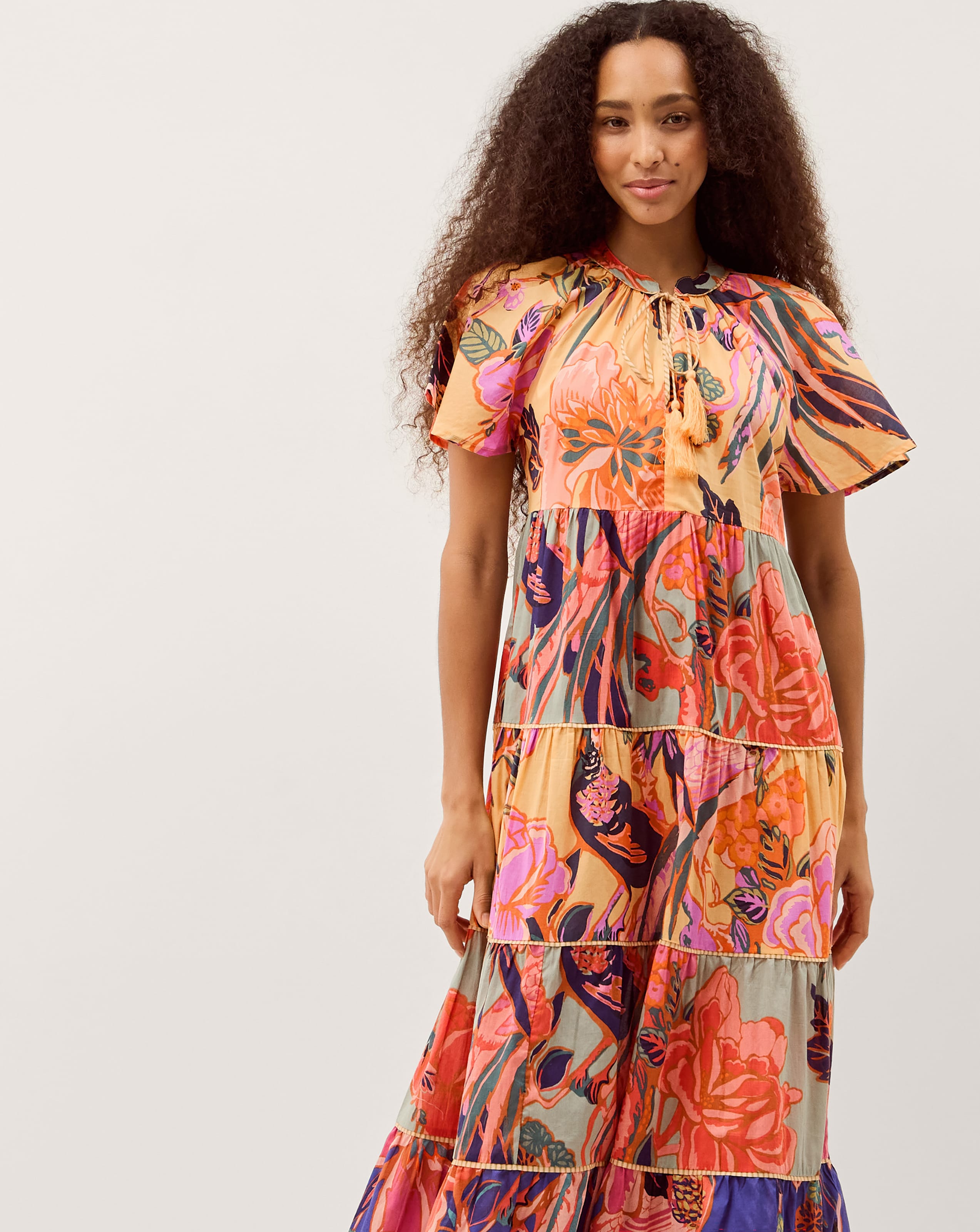 New In - Monsoon Carmen Floral Tiered Midi Dress