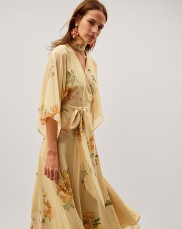 Monsoon Sukhi Sunflower Midi Wrap Dress