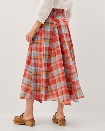 Monsoon Cecily Check Midi Skirt