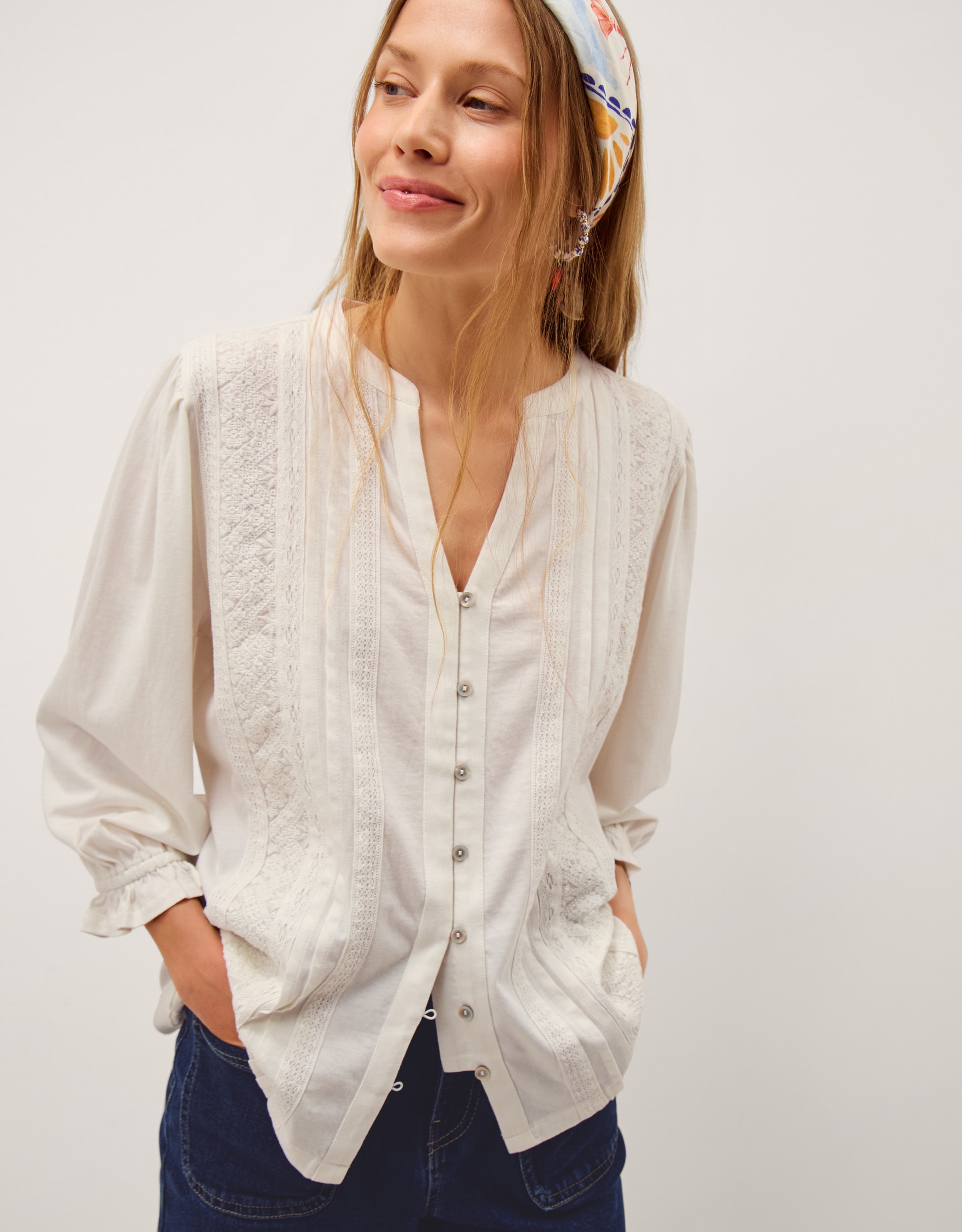 New In - Monsoon Leila Lace Jersey Top