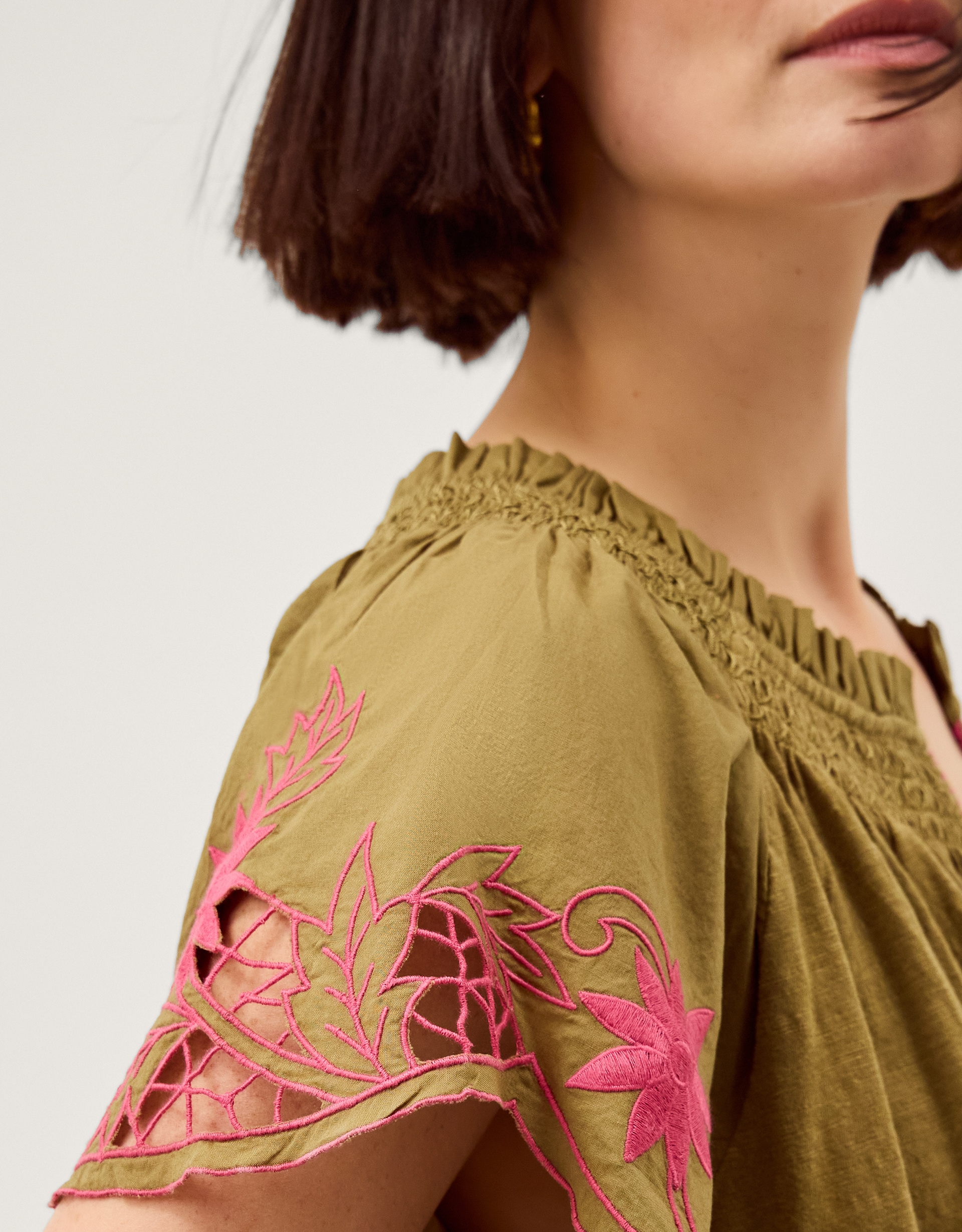 New In - Monsoon Fiona Embroidered Cotton Top