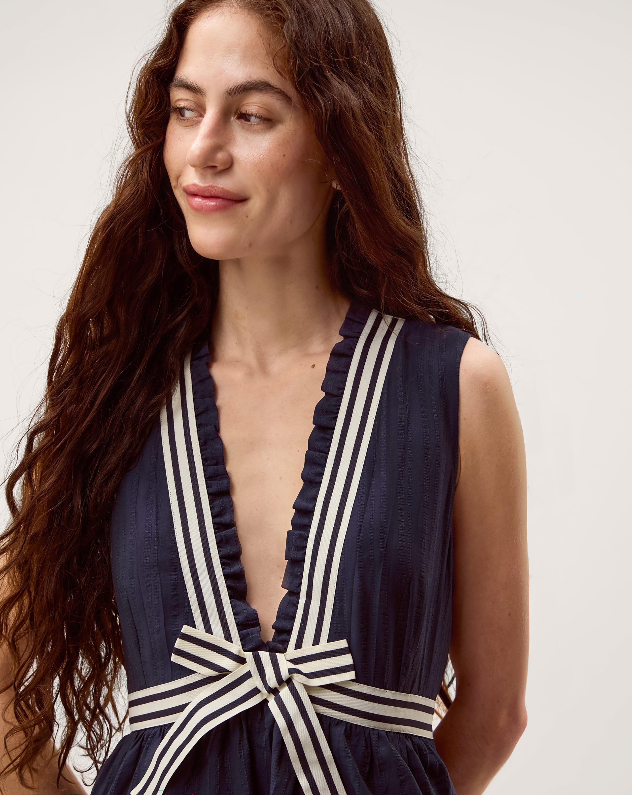 New In - Monsoon Cece Stripe Bow Midi Dress