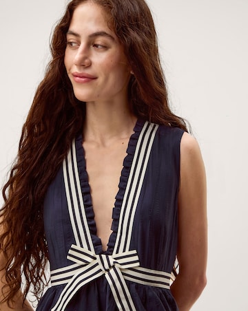 Monsoon Cece Stripe Bow Midi Dress