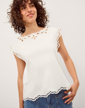 Monsoon Gaia Floral Cutwork Top