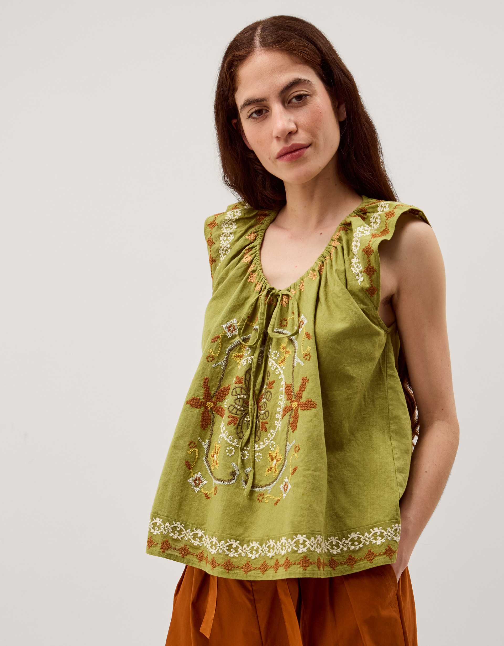 New In - Monsoon Greta Floral Embroidered Top