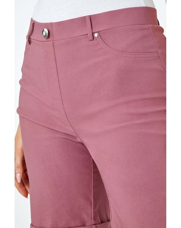 Roman Elastic Waist Turn Up Shorts