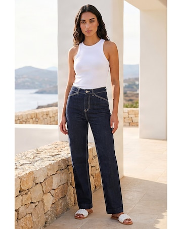 Roman Wide Leg Stretch Denim Jeans