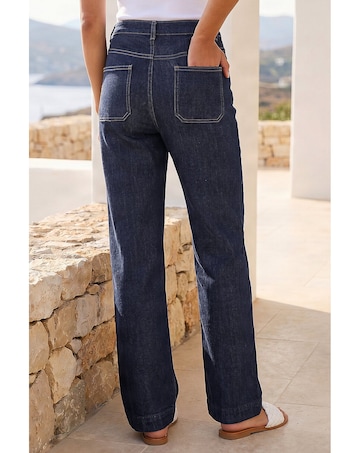 Roman Wide Leg Stretch Denim Jeans