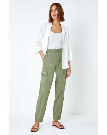 Roman Elastic Waist Stretch Trousers
