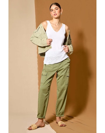 Roman Elastic Waist Stretch Trousers