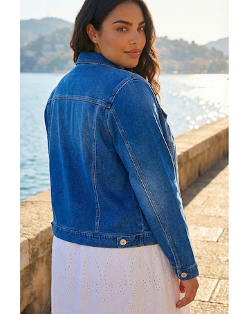 Roman Curve Cotton Denim Jacket