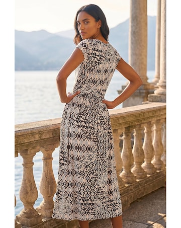 Roman Abstract Print Midi Dress
