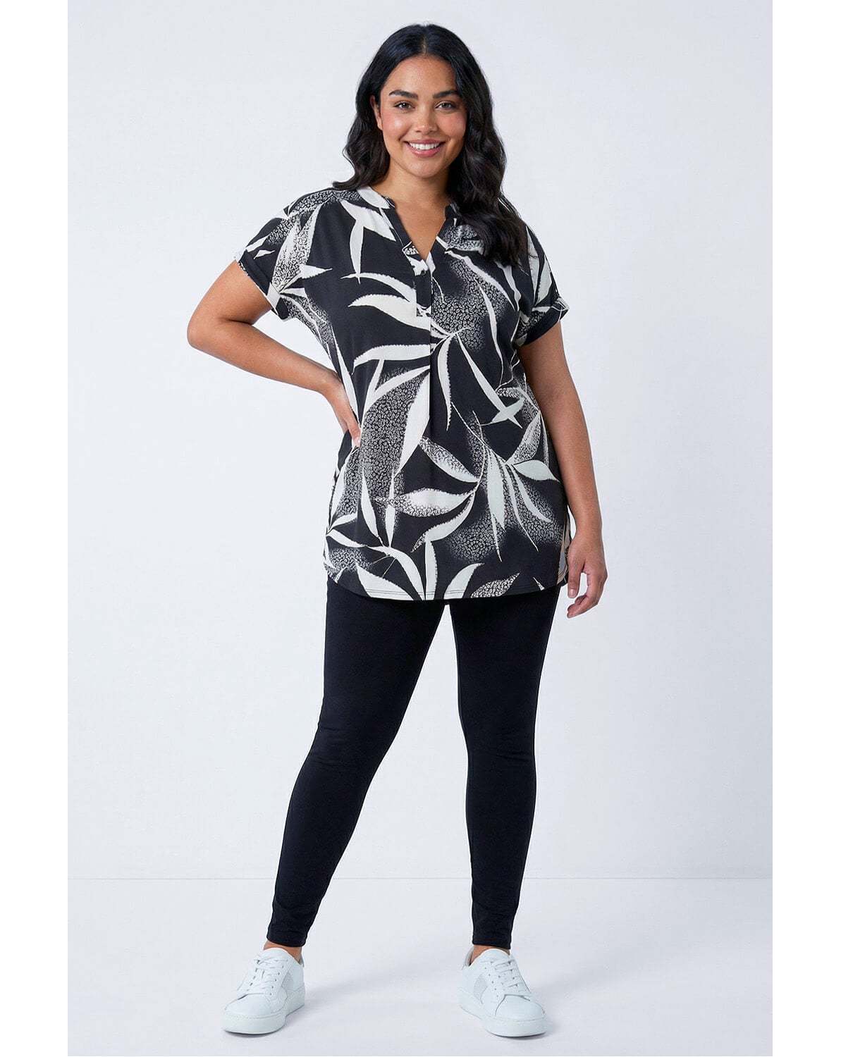 New In - Roman Curve Stretch Plain Leggings