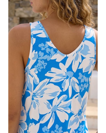 Roman Floral Print Stretch V-Neck Vest