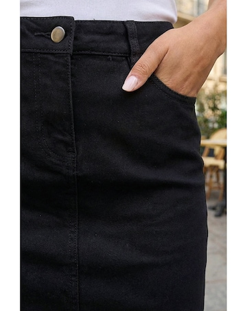 Roman Cotton Denim Stretch A line Skirt