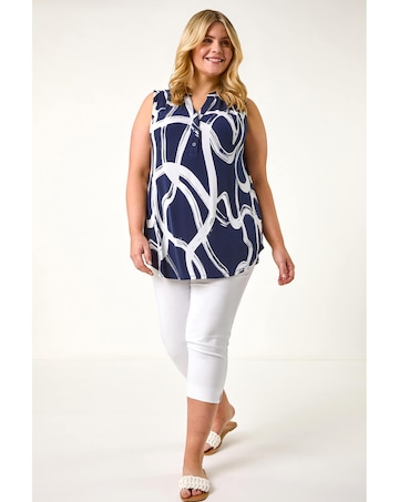 Roman Curve Abstract Print Vest Top