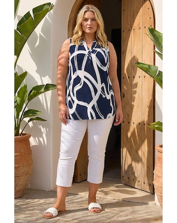 Roman Curve Abstract Print Vest Top