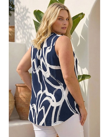 Roman Curve Abstract Print Vest Top