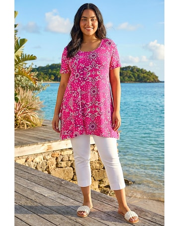 Roman Curve Paisley Print Bar Back Top