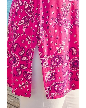 Roman Curve Paisley Print Bar Back Top