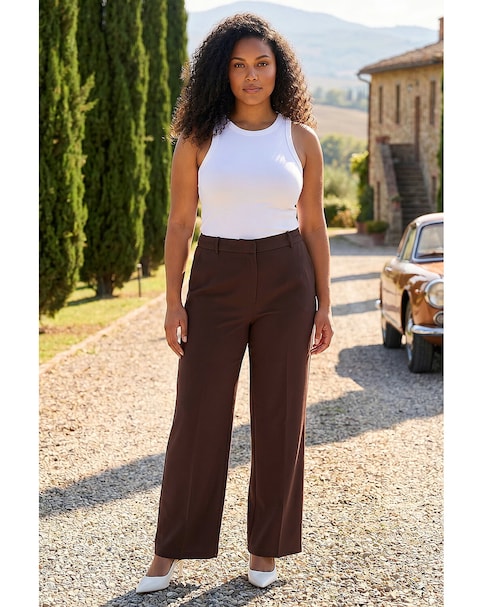 Roman Curve Wide Leg Tailored Trouser