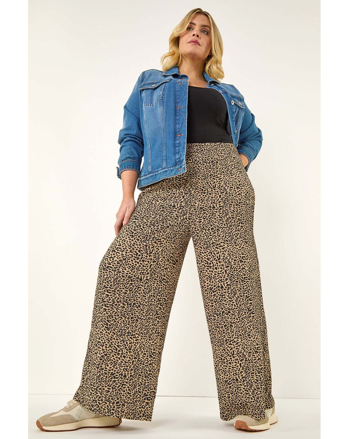New In - Roman Curve Textured Animal Trousers