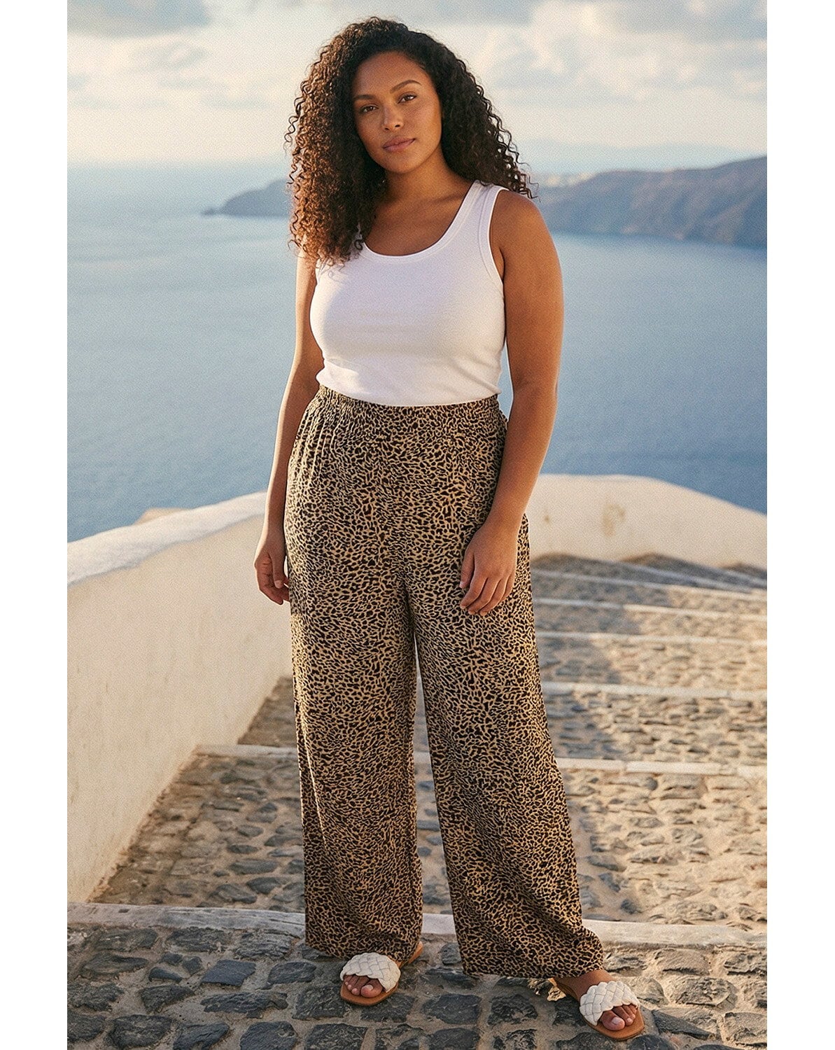 Roman Curve Textured Animal Trousers