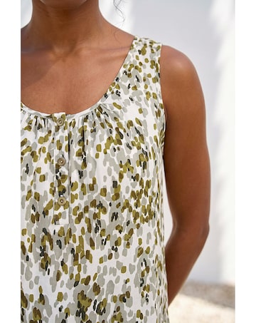 Roman Abstract Spot Print Button Vest
