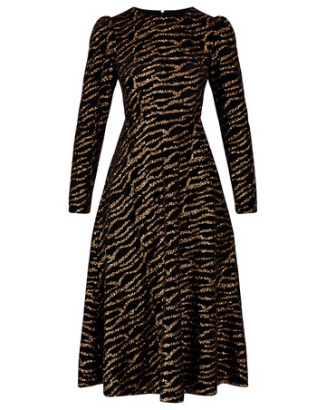 Monsoon Shelby Animal Velvet Midi Dress