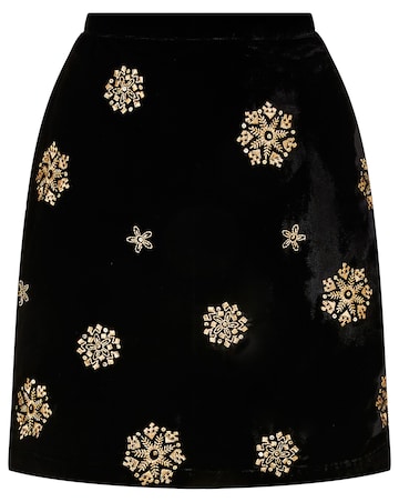 Monsoon Lynne Embroidered Velvet Skirt