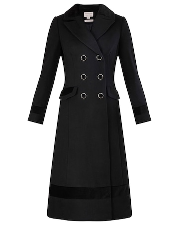 Monsoon Serena Velvet Detail Coat
